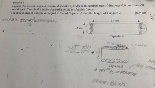 Secondary School work, find the height of capsule B