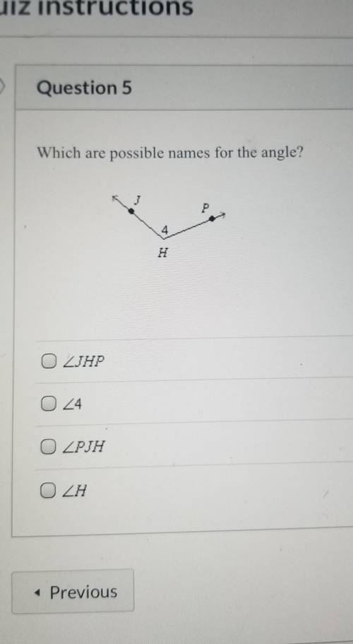 Which are possible names for the angle