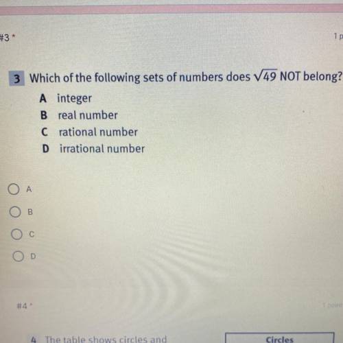 Which of the following sets of numbers does V49 NOT belong?