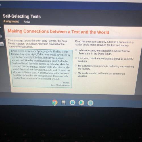 Assignment

ng Texts
Active
Making Connections between a Text and the World
Read the passage caref