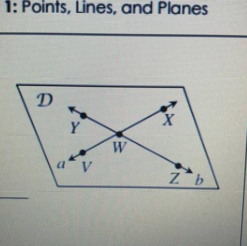 1. Use the diagram to answer the following questions.

a) How many points appear in the figure?
b)