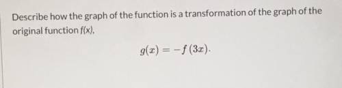 Describe how the graph of the function is a transformation of the graph of the original function f(