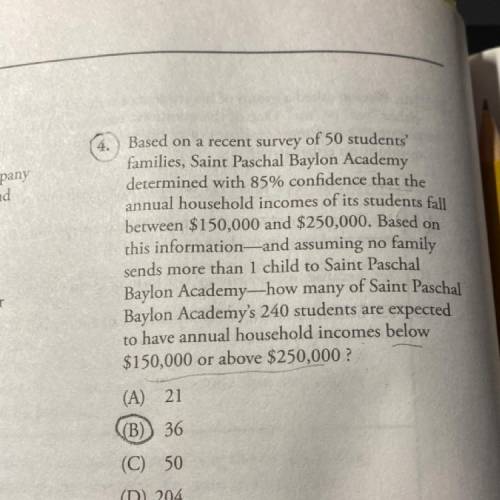 Baylon Academy-how many of Saint Paschal

4. Based on a recent survey of 50 students
families, Sai