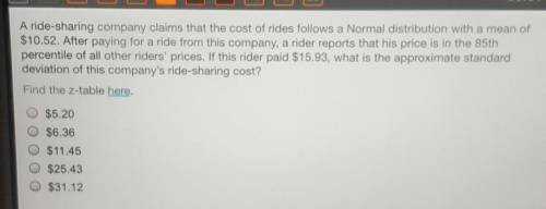 A ride-sharing company claims that the cost of rides follows a Normal distribution with a mean of