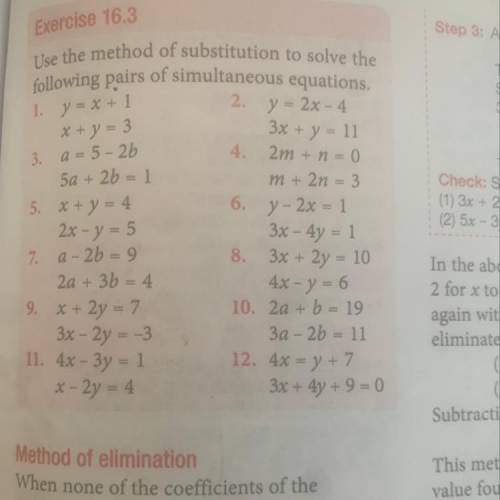 Please use method of substitution numbers 9;10;11;12