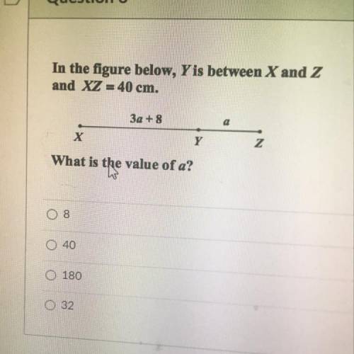 In the figure below, Y is between X and Z
and XZ = 40
Please help ASAPPPP!!!
