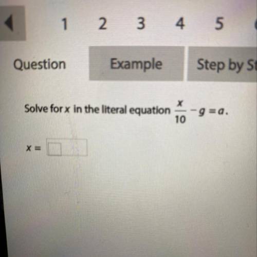 Solve for in the literal equation
