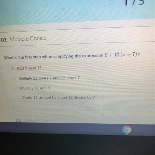 01 Multiple Choice
What is the first step when simplifying the expression