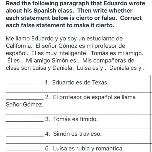 You will complete the following in your teams notebook Part 2 Question 6 was cut off 6.) Daniela es