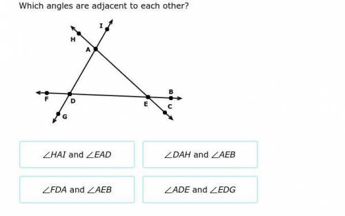 Which angles are adjacent to each other?