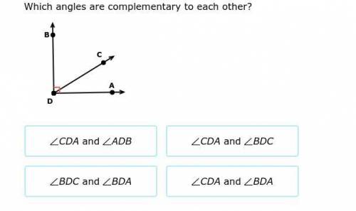 Which angles are complementary to each other?