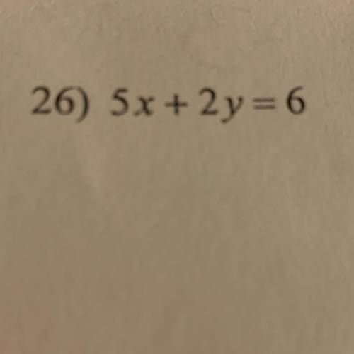 Find the slope of 5x+2y=6