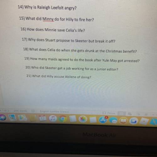 Questions from the book “The help”