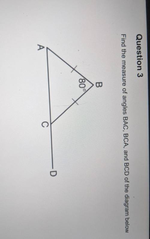 Find The Measure of angles BAC,and BCD Of The Diagram 80