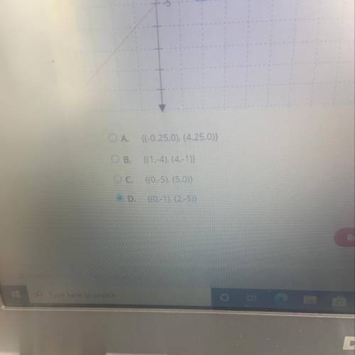Which is the apparent solution set of the system of equations graphed on the grid?