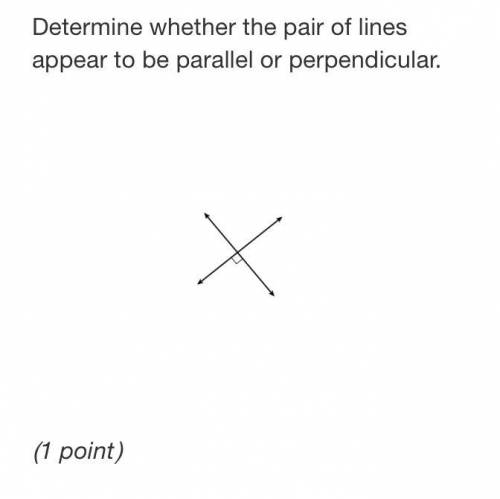 Determine whether the pair of lines appear to be parallel or perpendicular.