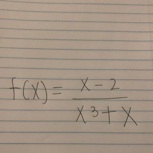 Find the domain of

f(x)= x-2
——
x^3+x 
I already know the answer but I just need to know HOW to g