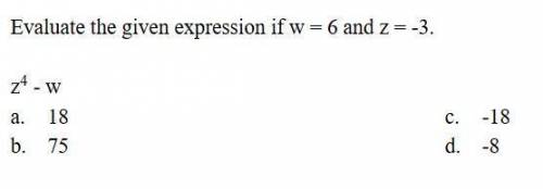 Evaluate the given expression if w = 6 and z = -3.