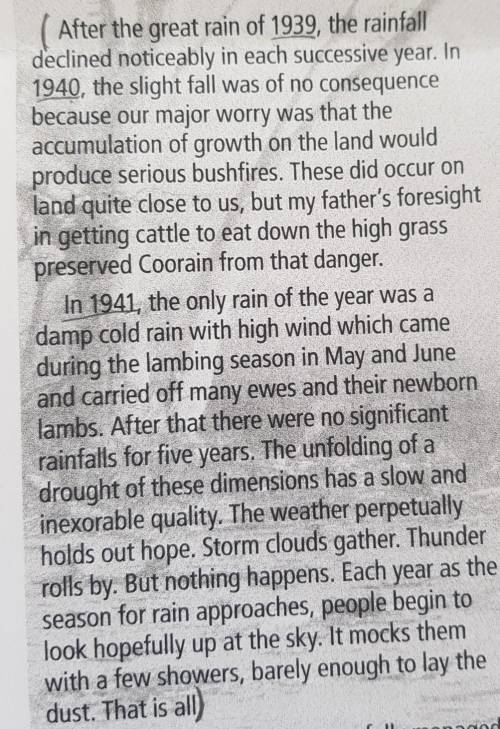 What do we learn about the rainfalls in this part of Australia in this years 1939,1940 and 1941?