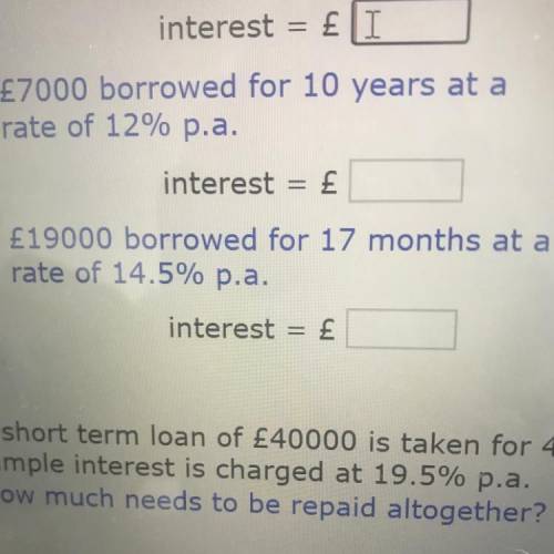 £19000 borrowed for 17 months at a rate of 14.5%
