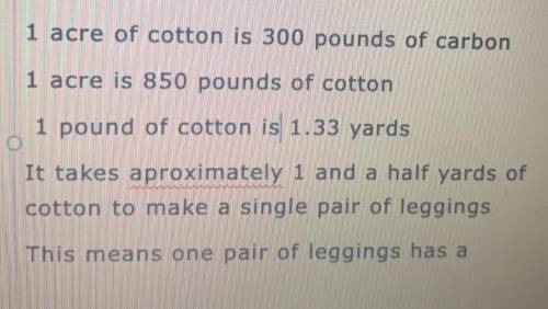 I need to know how much carbon is used in the production of one pair of leggings, really need help