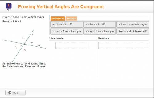 Proving Vertical Angles Are Congruent