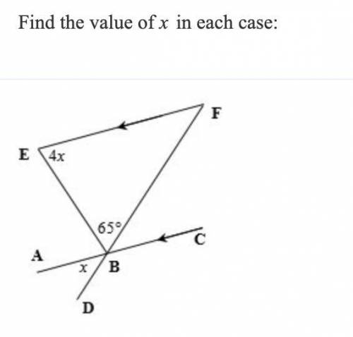 Find the value of x in each case. PLEASE HELP