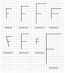 Identify the scale copies of the original F in the pictures below. If you think it is not a scale c