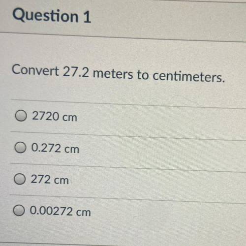 Convert 27.2 meters to centimeters.