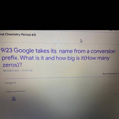 Google takes its name from a conversion prefix. What is it and how big is it