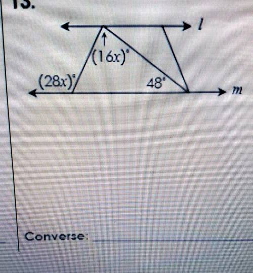 Find value of x so that L ll M. state the converse used