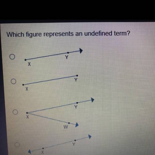 Which figure represents an undefined term?
IF YOU ARE CORRECT, I WILL MARK BRAINLIEST