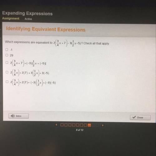 Which expressions are equivalent to 2[3/4x+7]-3(1/2x-5)? Check all that apply￼