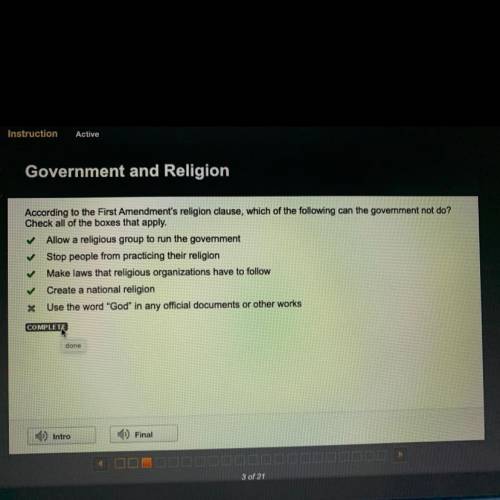According to the First Amendment's religion clause, which of the following can the government not d