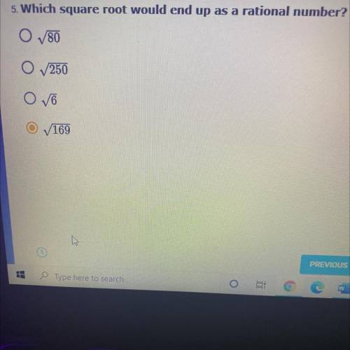 Which square root would end as a rational number?