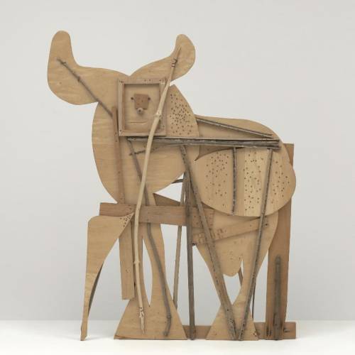 Help Identify two Principles of Design that Pablo Picasso utilized in his sculpure, 'Bull' in 1958