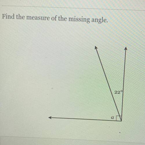 Find the measure of the missing angle
a=
