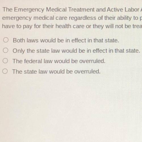 The Emergency Medical Treatment and Active Labor Act is a federal law that makes sure that patients