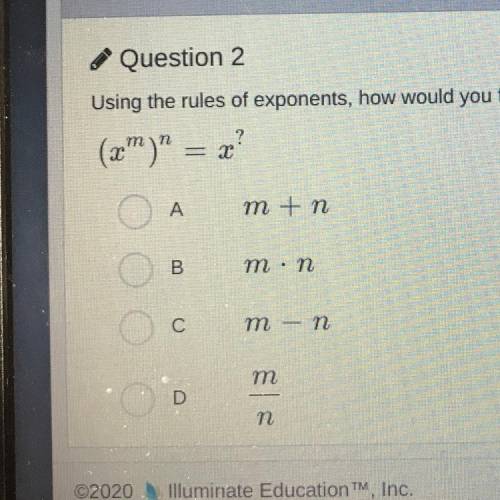 Using the rules of exponents,how would you find the exponent when you simplify?