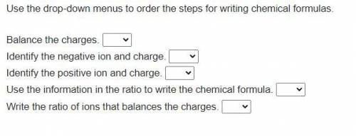 HELP PLEASE! ILL GIVE BRAINLIEST.

Use the drop-down menus to order the steps for writing chemical