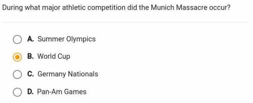 During what major athletic competition did the Munich Massacre occur?