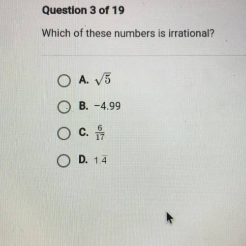 Which of these numbers is irrational?