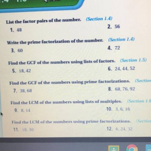 List the factor pairs of the number 14 can y’all give me all the answers? Plz :(