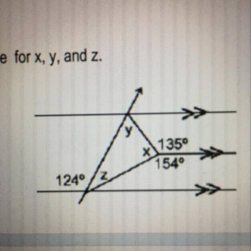Solve for x, y, and z