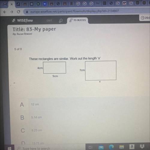 Please help me answer this question about rectangles