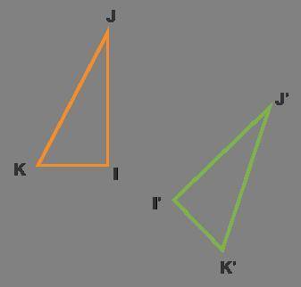 Triangle K J I is reflected to form triangle J prime K prime I prime.

Which type of transformatio