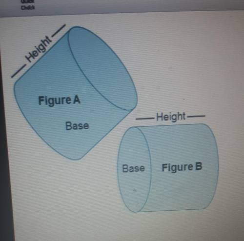 Study figures A and B. Each shows a base and height labeled. Which figure is correctly labeled?

A
