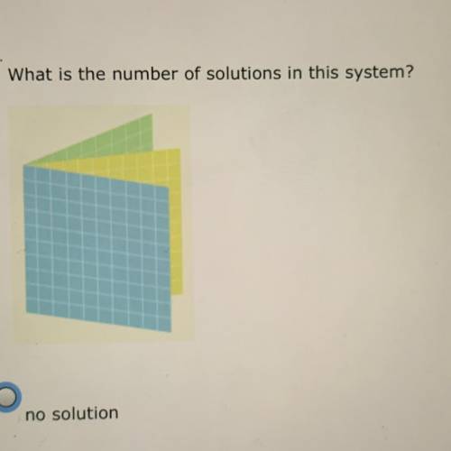 Math

What is the number of solutions in this system?
No solution 
Infinitely many solutions 
One