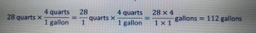joe needs to transfer 28 quarts of oil into one gallon containers joe calculated that he needs 112