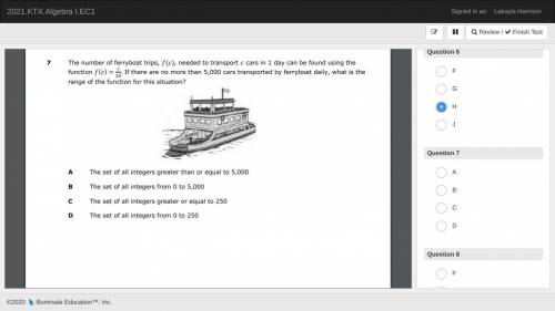 The number of ferryboat trips, (), needed to transport cars in 1 day can be found using the

funct
